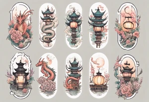 spirited away, chihiro, soot sprites, haku dragon, pastel, flowers, chinese lanterns, manga, neotraditional style tattoo forearm tattoo idea