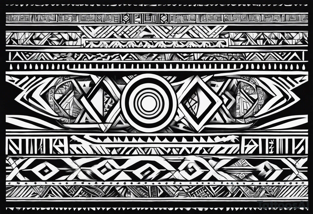 samoan pattern horizontal tattoo idea