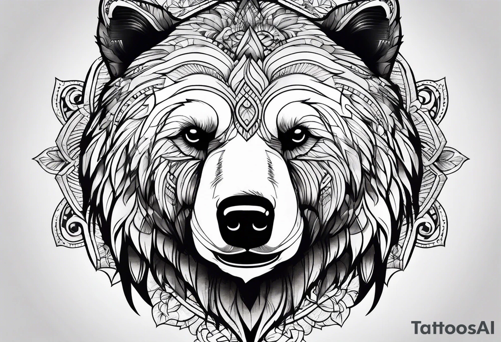 Bear utilizing the infinity symbol tattoo idea
