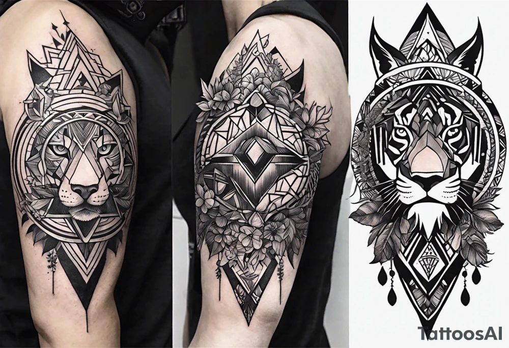 Нежные пионы с центральной звездой илиниями tattoo idea