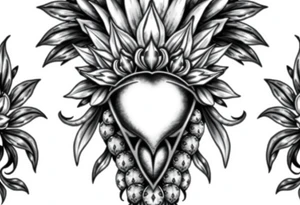 Majestic crown pineapple vagina and anus tattoo idea