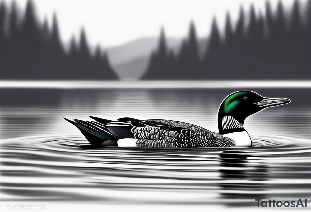 Loon diving tattoo idea