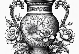 tattoo drawing ancient flower vase tattoo idea