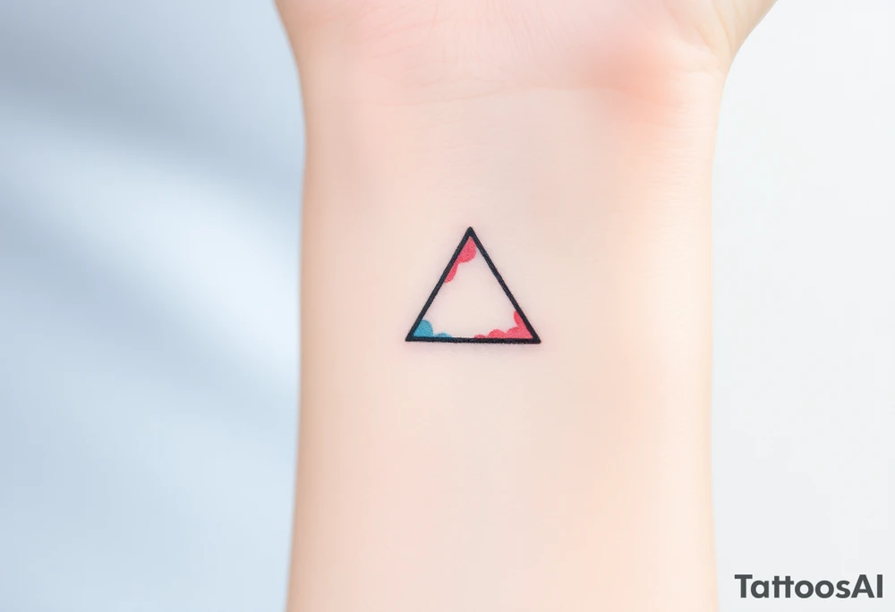A small tattoo on my wrist to represent my lesbian identity, but in a subtle way. Fine line. Triangle tattoo idea