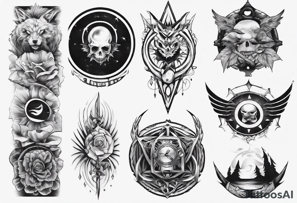 sleep token band sleeve tattoo idea