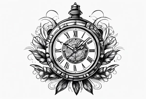 Grenade and clock intertwined tattoo idea