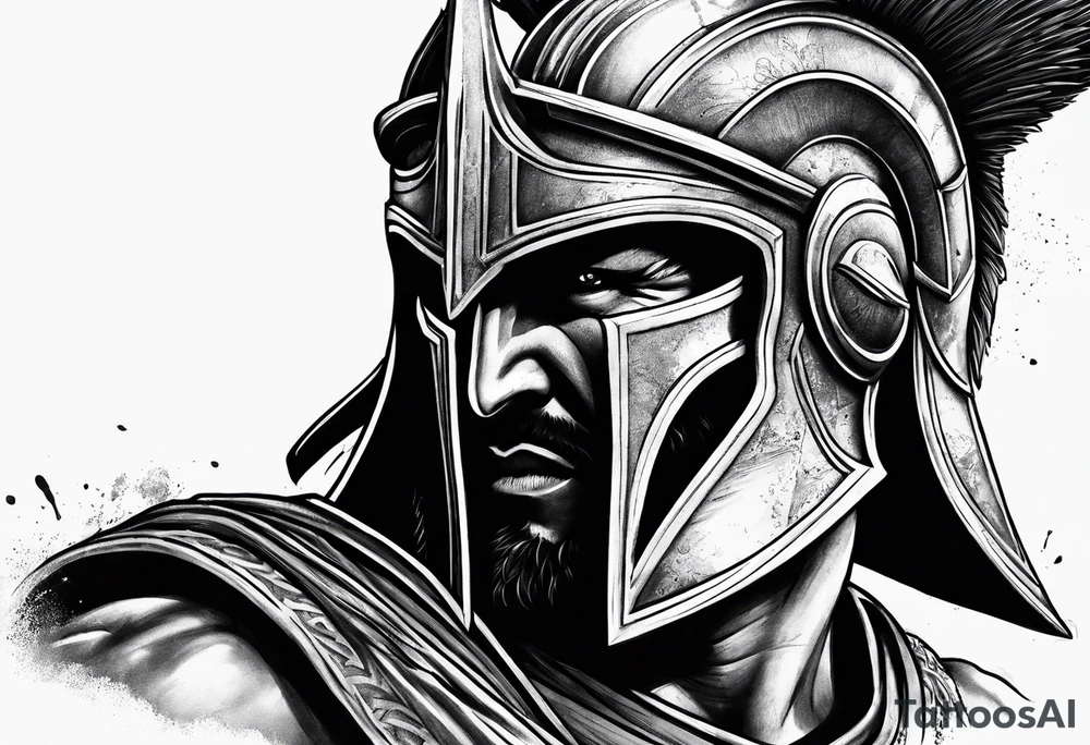 Spartan faceless warrior like the movie 300 tattoo idea