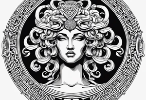 Suspicious and 
Scary Greek god medusa tattoo idea