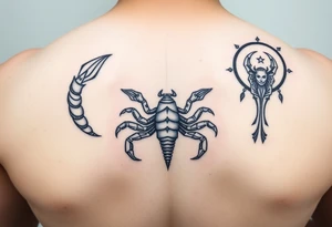 Geometric tauriu scorpion and virgo smaller simple tattoo idea