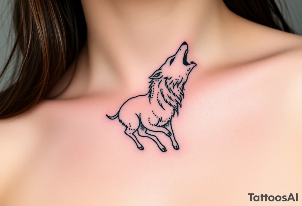 A  wolf snarling as a sheep  mystical creature tattoo idea