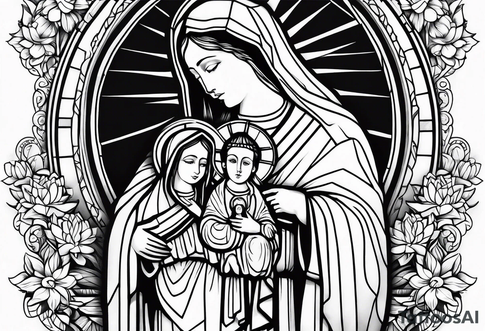 Cristo con san Judas y la virgen de Guadalupe tattoo idea