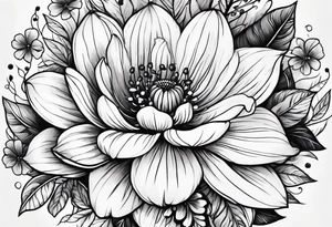 March, April June November December birth flowers tattoo idea