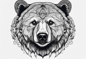 Bear face tattoo idea