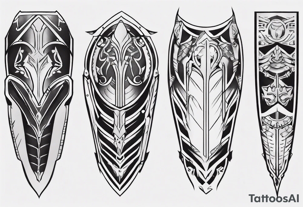Leg armor tattoo idea