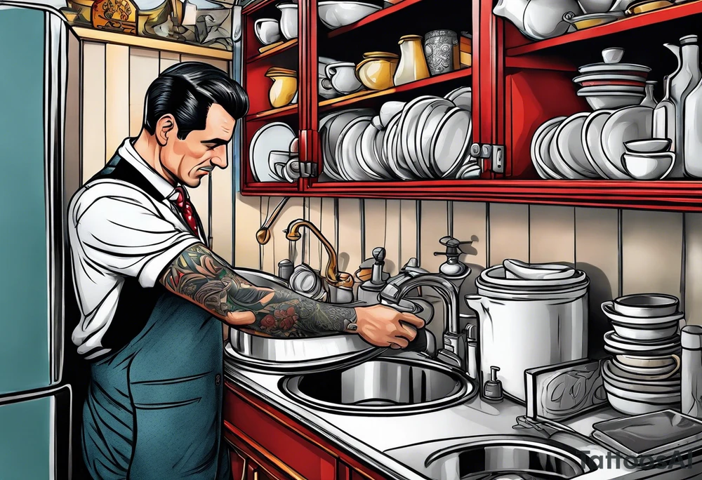 Don Draper washing dishes tattoo idea