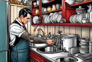 Don Draper washing dishes tattoo idea