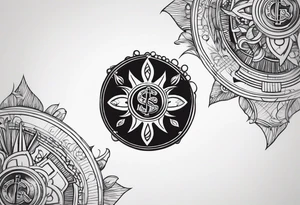 Gear shifting knob and money and fire tattoo idea