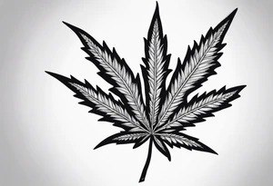 Zig zag man marijuana leaf tattoo idea