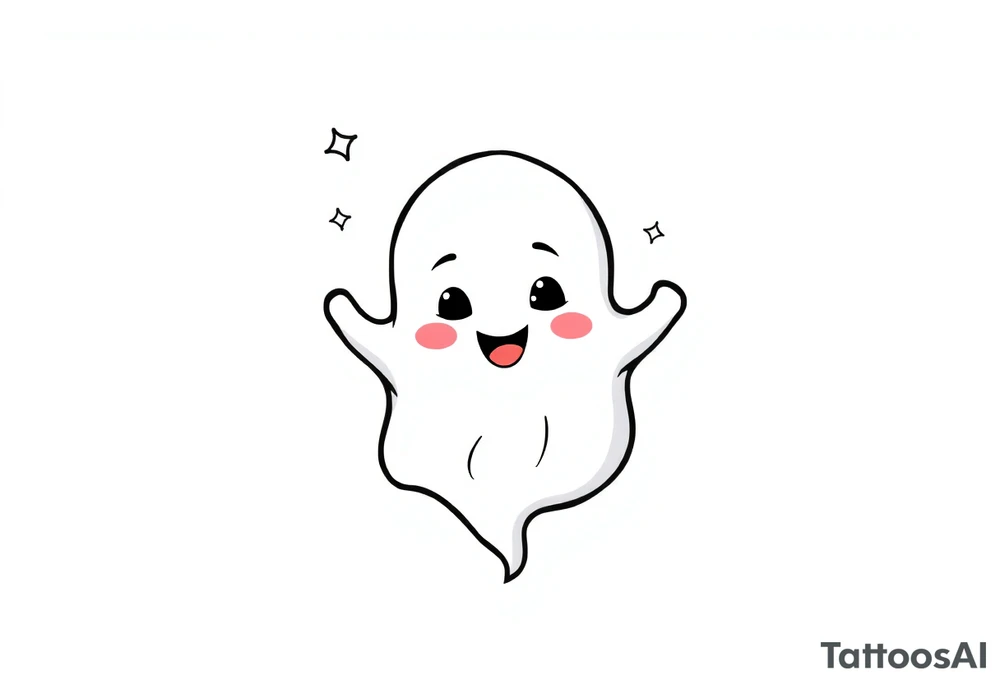 Smiley Cute ghost tattoo idea