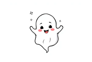 Smiley Cute ghost tattoo idea
