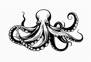 Octopus with flowing tentacles. tattoo idea