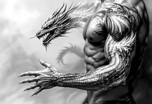 scary dragon tattoo idea