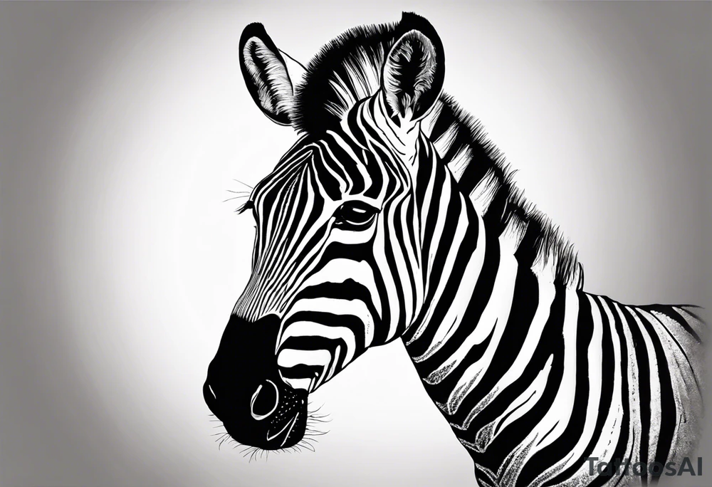 Portrait of a zebra wearing regal clothing, vintage looking, but its main is coloured brightly the same as autism awareness. I want the zebra too almost look human and to be bursting out of a jigsaw piece tattoo idea