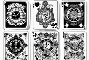 4 cartes poker
Une vieille horloge tattoo idea