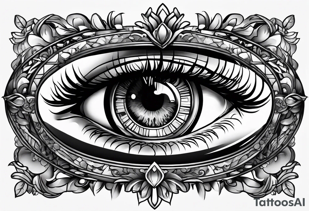 eye with doors
 in the middle tattoo idea