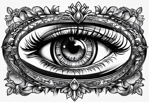 eye with doors
 in the middle tattoo idea
