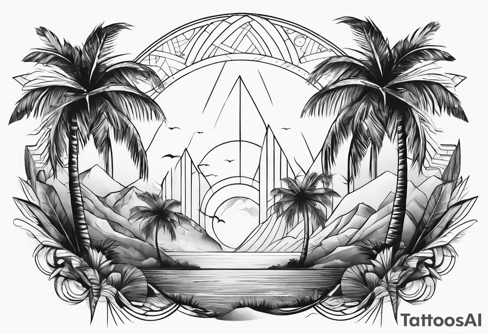 palm trees family orientated tattoo idea