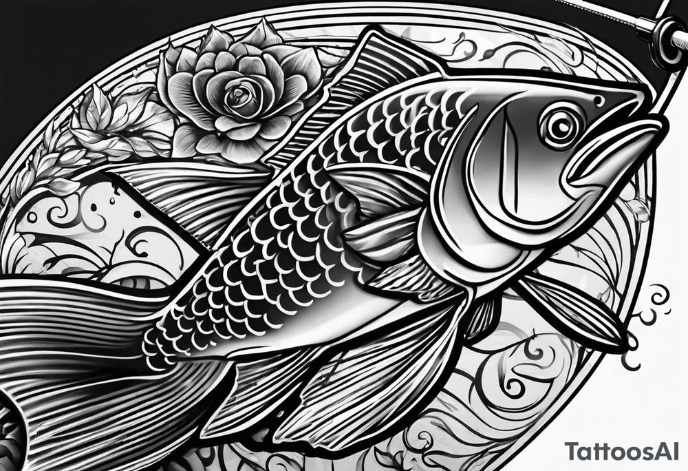 fishing pole tattoo idea