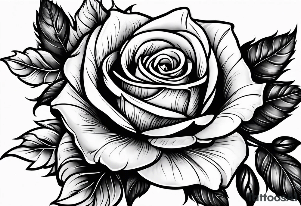 Fire rose tattoo idea