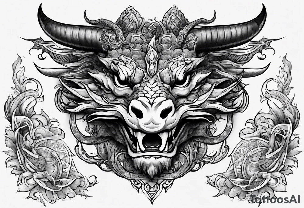 Taurus dragon whole body tattoo idea