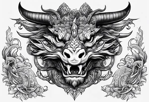 Taurus dragon whole body tattoo idea