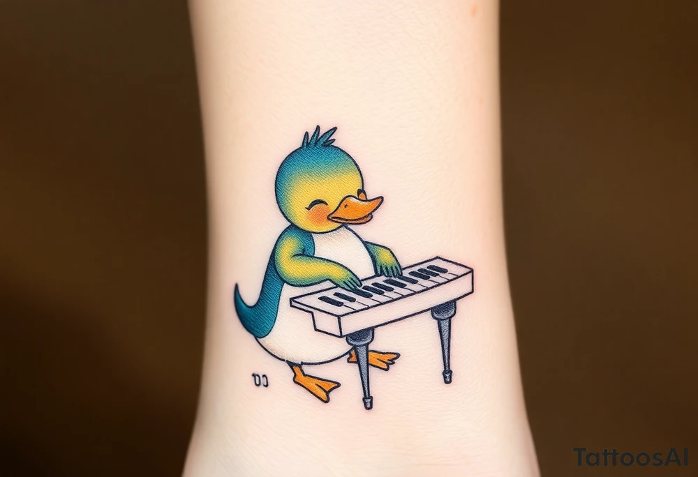 psyduck playing piano tattoo idea