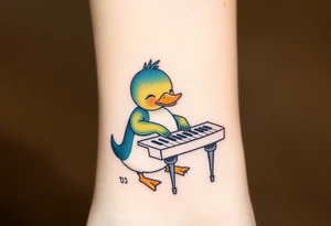 psyduck playing piano tattoo idea