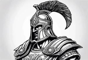 greek god ares wearing helmet tattoo idea