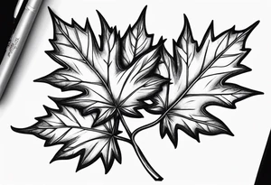 intertwined maple leaves tattoo idea