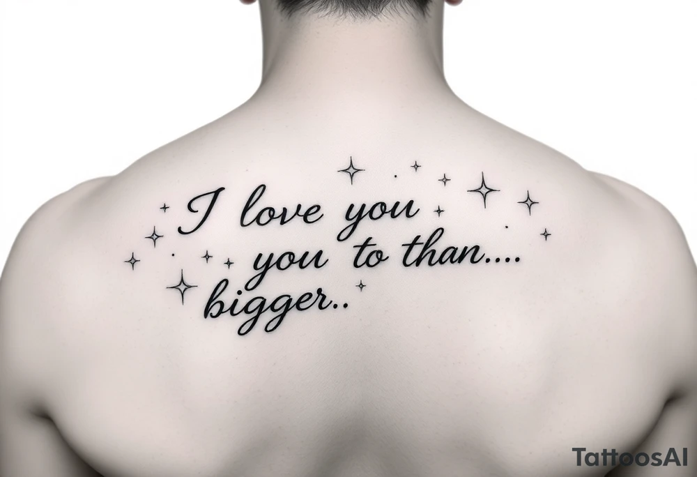 I love you bigger than...
With shooting stars tattoo idea