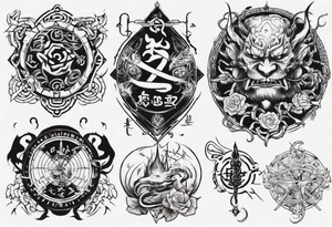 I want chest tattoo for men in japanese style . Tattoo may include some symbols from these themes : gemini , snake,compas,travel, born 1989, thailand, ukraine , listen tattoo idea