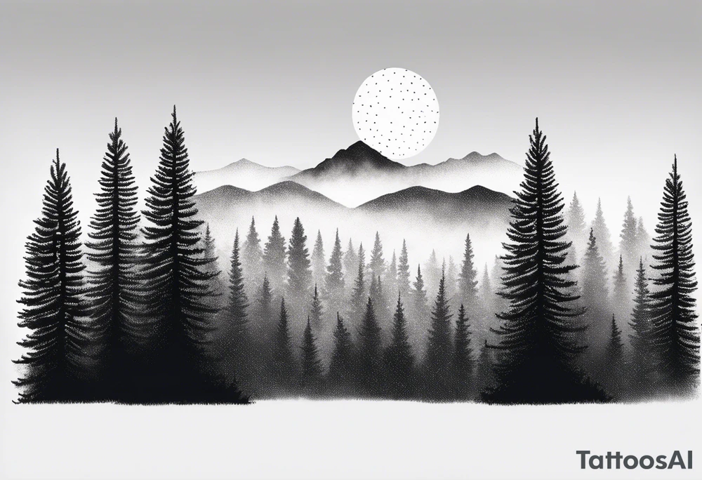 pine treeline fade tattoo idea