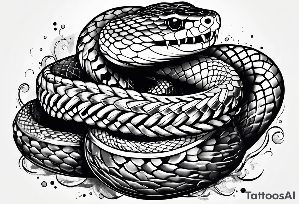 A snake being stomped on tattoo idea