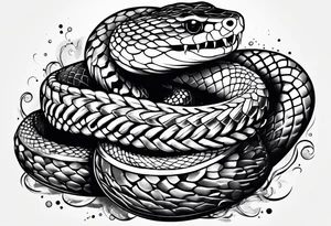A snake being stomped on tattoo idea