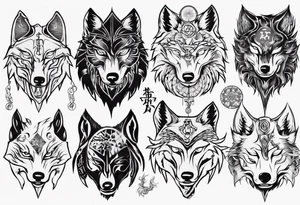 spiritual wolf tattoo idea