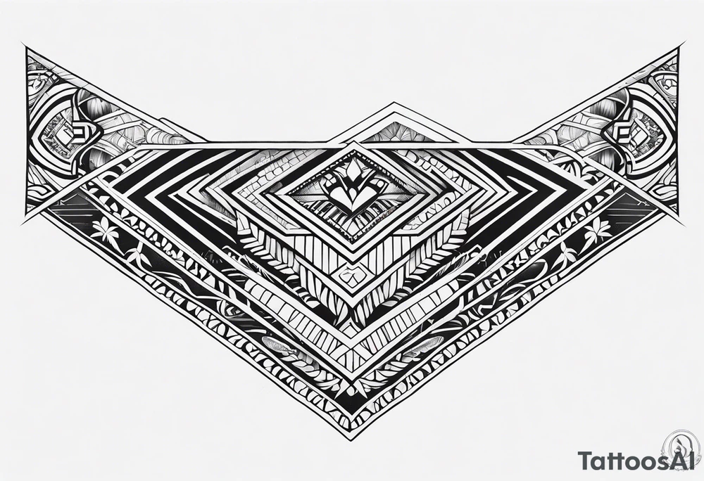 geometric hawiian tradtional style arm band tattoo idea
