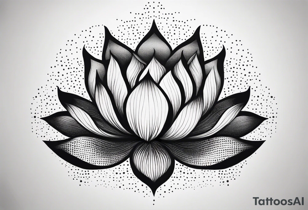 simple lotus flower with minimal shading tattoo idea