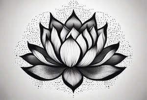 simple lotus flower with minimal shading tattoo idea