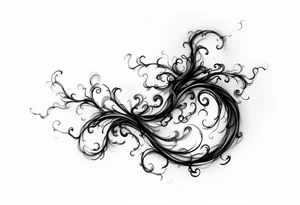 A black ink "S" formed from swirling smoke tendrils fading at the edges. tattoo idea