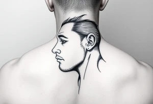 give me a full neck tattoo of Richie rich 
 in black ink tattoo idea